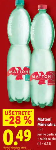 Mattoni minerálna voda jemne perlivá alebo perlivá