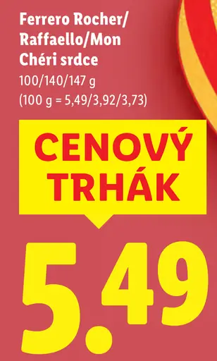 Ferrero Rocher/Raffaello/Mon Chéri srdce