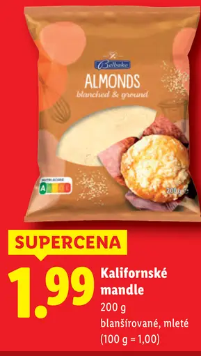Alesto kalifornské mandle blanšírované, mleté