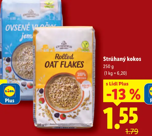 Crownfield ovsené vločky jemné/hrubé