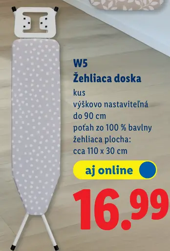 W5 Žehliaca doska