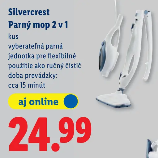 SilverCrest Parný mop 2 v 1