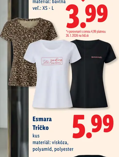 Esmara tričko viskóza polyamid polyester