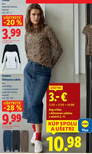 Esmara džínsová sukňa midi