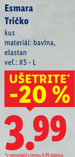 Esmara tričko bavlna elastan