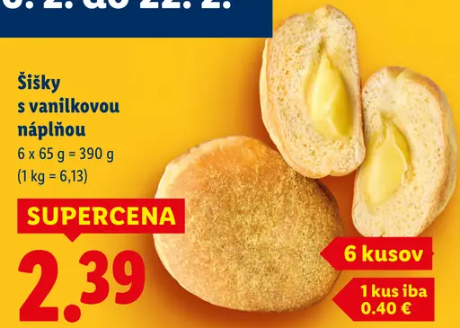 Šišky s vanilkovou náplňou