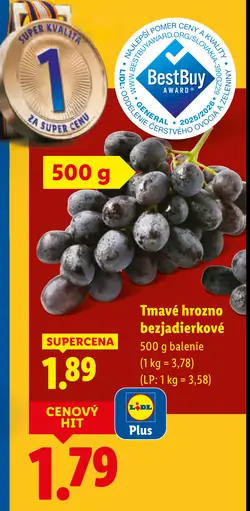 Tmavé hrozno bezjadierkové