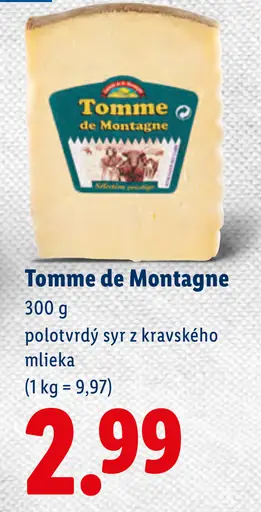 Tomme de Montagne polotvrdý syr z kravského mlieka