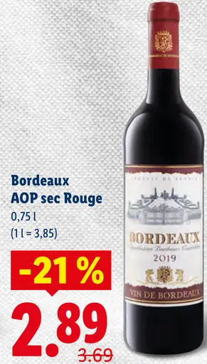 Bordeaux AOP sec Rouge červené víno