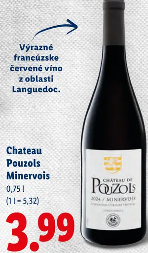 Chateau Pouzols Minervois červené víno