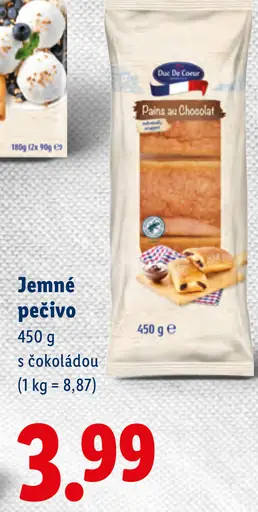Duc De Coeur jemné pečivo pains au chocolat s čokoládou