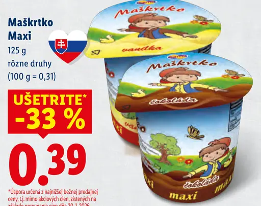 Maškrtko Maxi dezert rôzne druhy