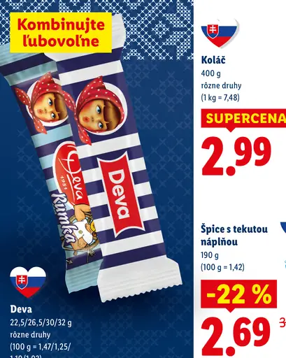 Deva tyčinka rôzne druhy