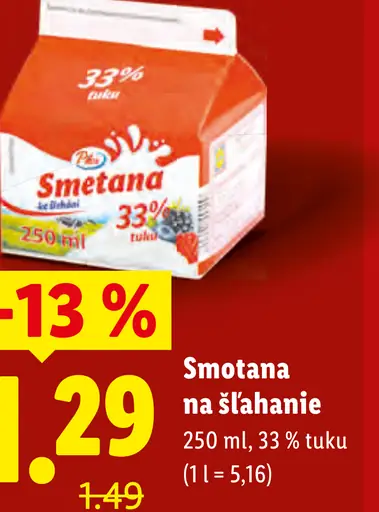 Pilos Smotana na šľahanie 33% tuku