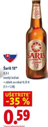 Šariš svetlý ležiak