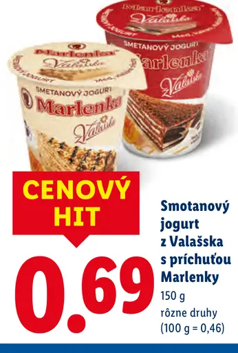 Valašský smotanový jogurt s príchuťou Marlenky
