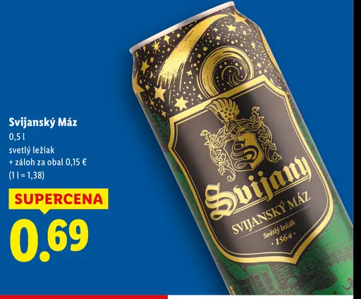 Svijany Máz svetlý ležiak plechovka