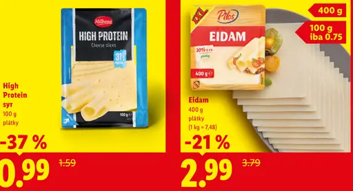 Milbona High Protein Plátkový syr