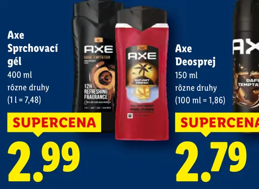 Axe sprchovací gél