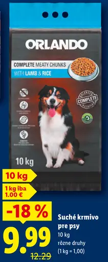 Orlando Complete Meaty Chunks suché krmivo pre psy s jahňacím a ryžou