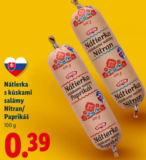K-Classic Nátierka s kúskami salámy Nitran/Paprikáš