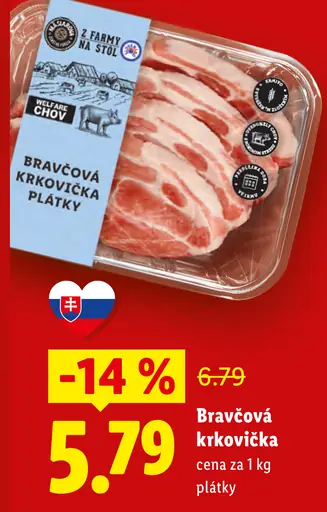 Z farmy na stôl bravčová krkovička plátky