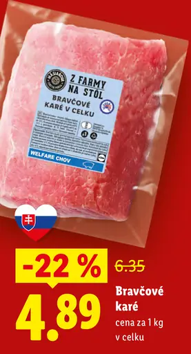 Z farmy na stôl bravčové karé vcelku