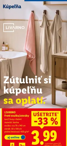 Livarno froté osuška/uterák