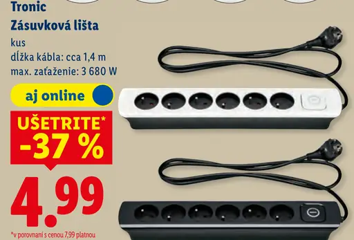 Tronic Zásuvková lišta