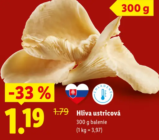 Hlíva ustricová balenie