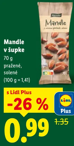 Alesto Mandle v šupke pražené solené