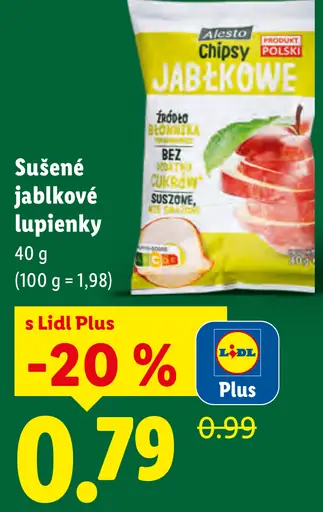 Alesto sušené jablkové lupienky