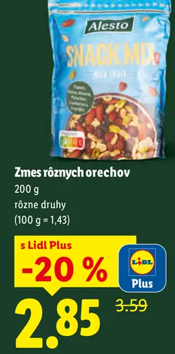 Alesto zmes rôznych orechov