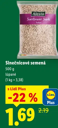 Alesto Slnečnicové semená lúpané