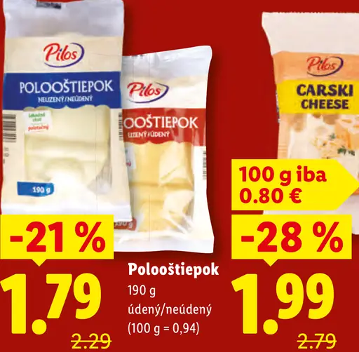 Pilos Pološtiepok údený/neúdený