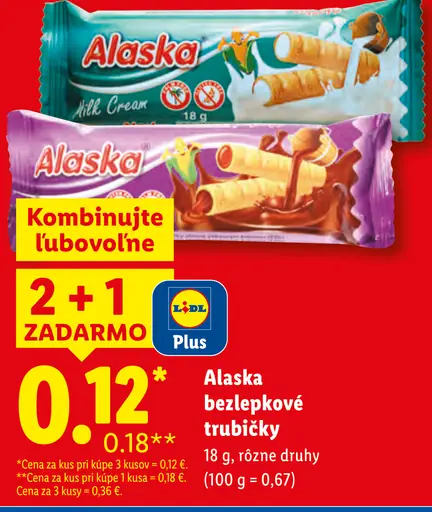 Alaska bezlepkové trubičky