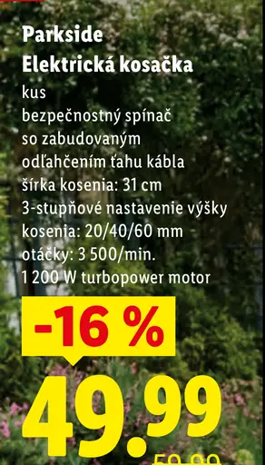 Parkside Elektrická kosačka