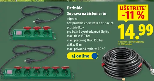 Parkside zásuvková lišta do interiéru a exteriéru