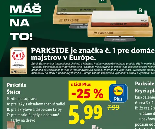 Parkside štetce 10‑dielna súprava