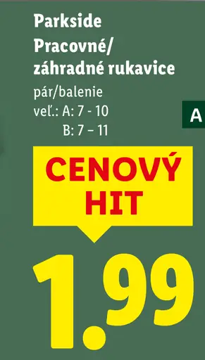 Parkside pracovné záhradné rukavice