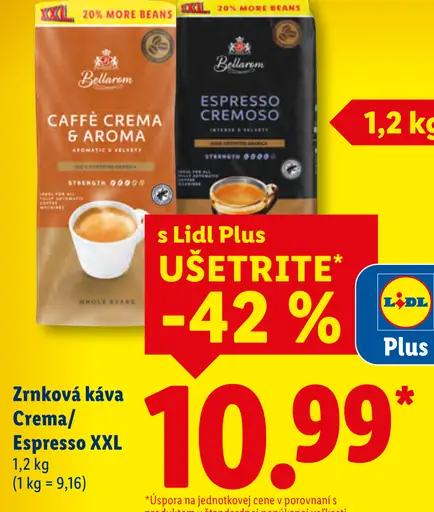 Bellarom zrnková káva Crema
