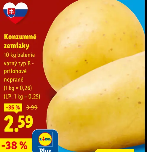 Konzumné zemiaky varný typ B - prílohové neprané