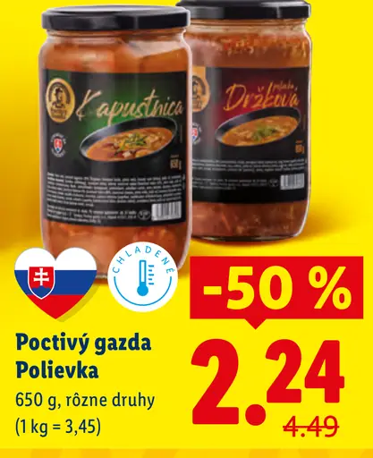 Poctivý gazda Polievka rôzne druhy