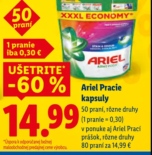 Ariel pracie kapsuly - viac druhov