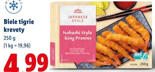 Vitasia Japanese Style Biele tigre krevety Nobashi Style King Prawns