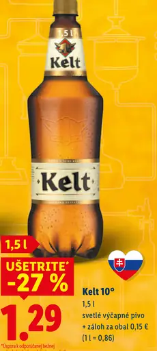 Kelt 10° svetlé výčapné pivo