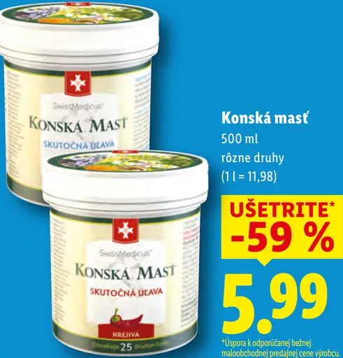 SwissMedicus Konská masť skutočná úľava