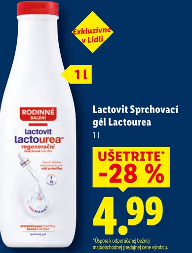 Lactovit Lactourea regeneračný sprchovací gél