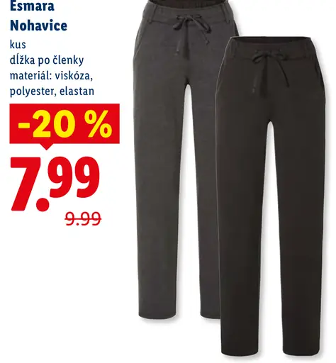 Esmara nohavice dĺžka po členky