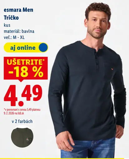 Esmara Men pánske tričko s dlhým rukávom